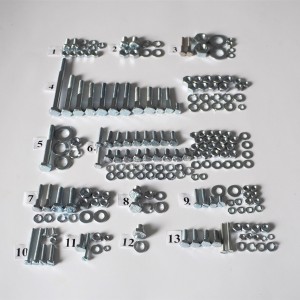 Komplet śrub, bez silnikowych, ocynk, Jawa 50 typ 23 Mustang