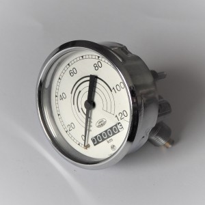 Licznik, 120 km/h, chromowana ramka, replika, Jawa 250 Perak