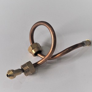 Rurka paliwowa do gażnika AMAL, z górnym napełnieniem, mosiądz, Jawa Special