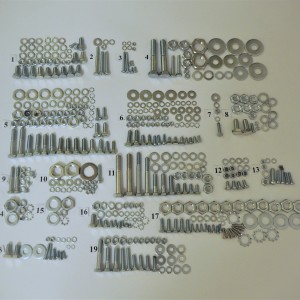 Komplet śrub, bez silnikowych, ocynk, Jawa 350/634