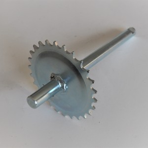 Wałek pedałów z zębatką, 26 zębów, 243 mm, ocynk, Jawa Babetta