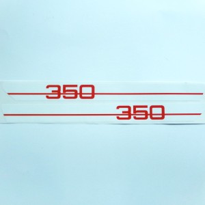 Naklejki 350, na puszkę boczną, 2 sztuki, Jawa 634