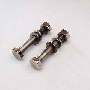 Śruby dolnej półki przedniego zawieszenia, 2 szt, nierdzewne/polerowane, Jawa Perak, Ogar