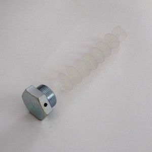 Śruba przedniego amortyzatora (ocynk), z wkładką (tworzywo), Jawa, CZ