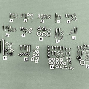 Komplet śrub, bez silnikowych, nierdzewne, Jawa Babetta 210/225