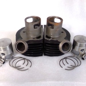 Cylindry, z zestawem tłoków 58,50 mm/16, oryginał, po renowacji, Jawa 350 Kyvacka, Panelka (1)