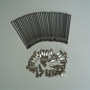 Szprychy i nyple, komplet 36 szt, 16 cali, top chrom, Jawa M4x110