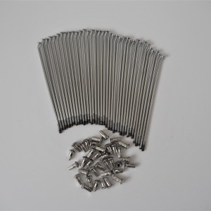 Szprychy i nyple, komplet 36 szt, M4x144, 18 cali, top chrom, Jawa, CZ