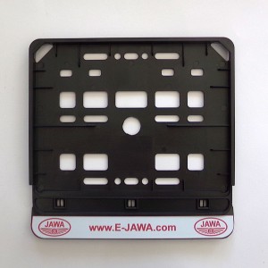 Ramka pod tablicę rejestracyjną na motocykl, z nadrukiem E-JAWA