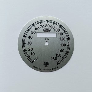 Cyferblat licznika 0-160km/h, srebrno-czarny, Jawa 500 OHC 00,01