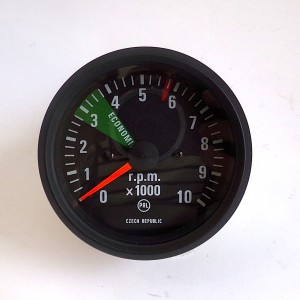 Obrotomierz, ramka czarna, pomarańczowa wskazówka, Jawa 634-640