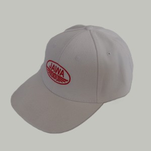 Czapka z daszkiem, logo JAWA, biała