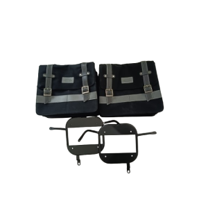 Sakwy, czarne, L+P + stelaże, Jawa 350 CL Perak, 42 Bobber