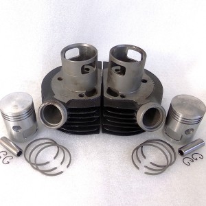 Cylindry, z zestawem tłoków 58,50 mm/16, oryginał, po renowacji, Jawa 350 Kyvacka, Panelka (2)