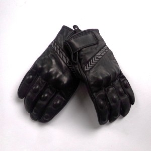 Rękawice motocyklowe, skórzane, czarne, rozmiar XL