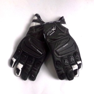 Rękawice motocyklowe, skórzane, czarne, rozmiar M
