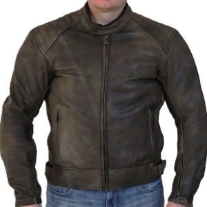 Kurtka motocyklowa, męska, skórzana, brązowa, rozmiar XL