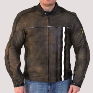 Kurtka motocyklowa, męska, skórzana, brązowa, rozmiar 2XL